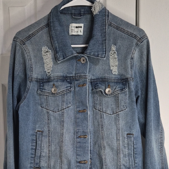 Soho Light Blue Distressed Denim Jacket - Picture 7 of 7